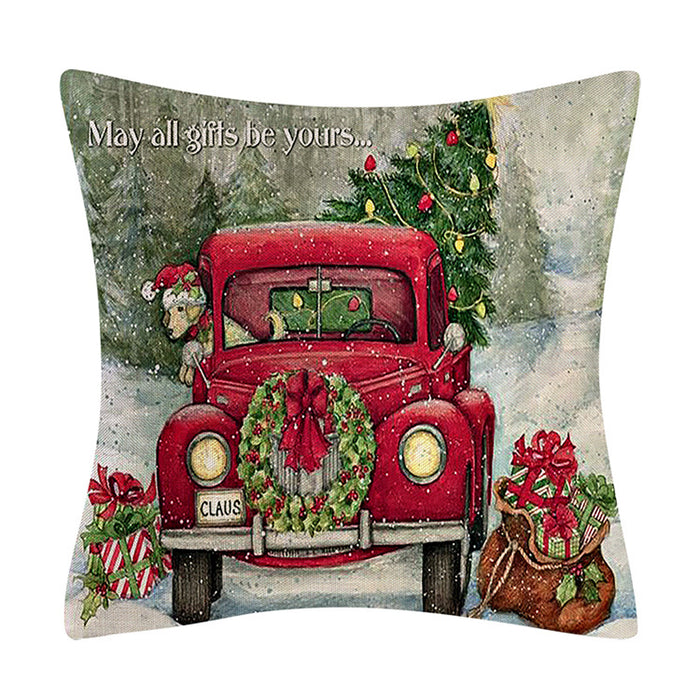 Wholesale Pillowcase Christmas Pillowcase Linen Christmas Landscape JDC-PW-Mengde003