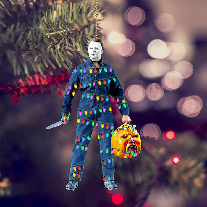 Wholesale Decorative Acrylic Christmas Tree Scary Figure Double Sided Printing Pendant JDC-DCN-CaiXin001