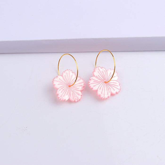 Wholesale Acrylic Leaves Flower Earrings MOQ≥2 JDC-ES-DUAI013