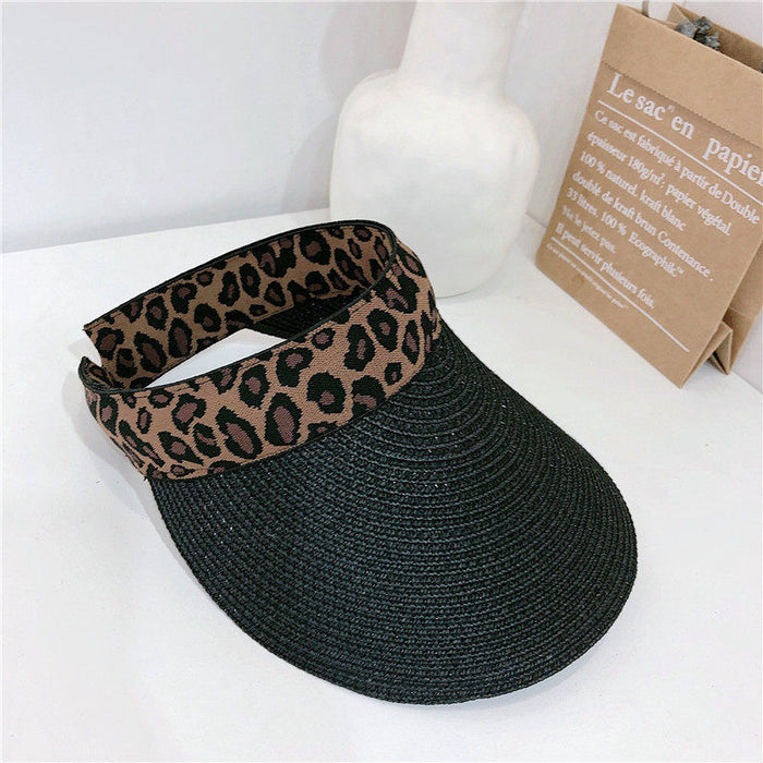 Jewelry WholesaleWholesale Leopard Print Empty Top Hat Sun Hat Straw Hat JDC-FH-HShen001 Fashionhat 鸿琛 %variant_option1% %variant_option2% %variant_option3%  Factory Price JoyasDeChina Joyas De China