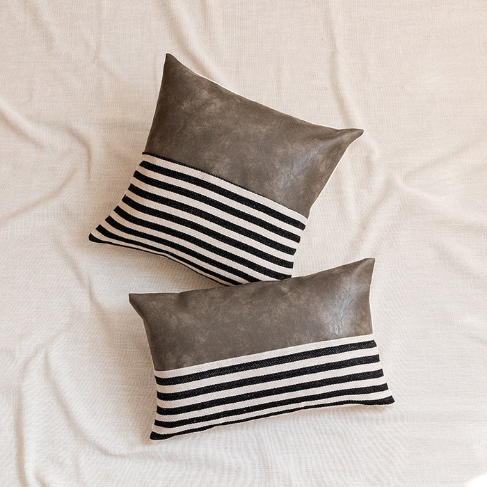 Wholesale Household Products PU Stitching Striped Pillowcase JDC-PW-Chaose003