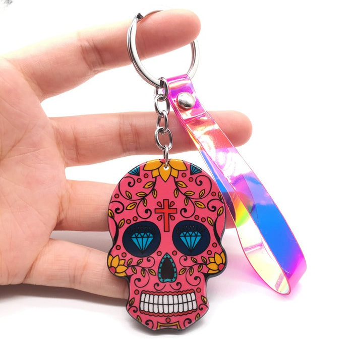 Keychains al por mayor Skull Head Halloween Festival mexicano JDC-KC-Lyan005