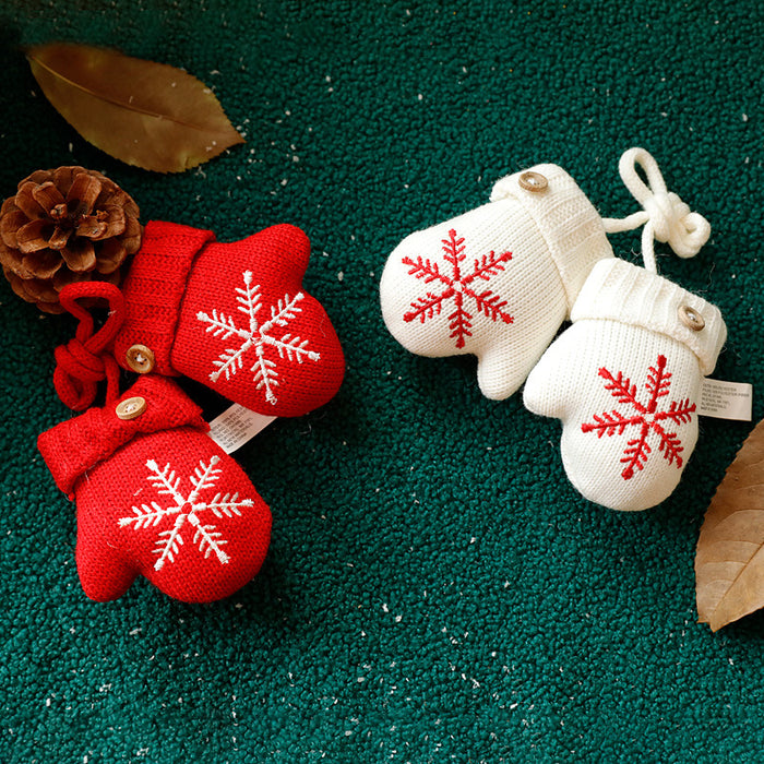 Guantes decorativos de tejido de punto al por mayor Regalo Ornamento de árbol de Navidad Costo JDC-DCN-QingM003