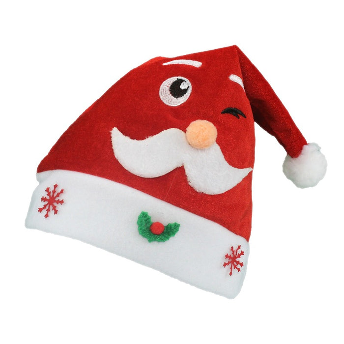 Wholesale Hat Cloth Christmas Embroidery Santa Claus Extended MOQ≥2 JDC-FH-WMing002