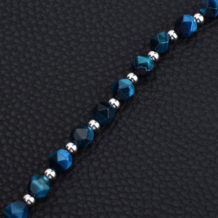 Wholesale Necklace Titanium Steel Natural Stone Splicing Clavicle Chain Bracelet Set JDC-NE-CaoEn001