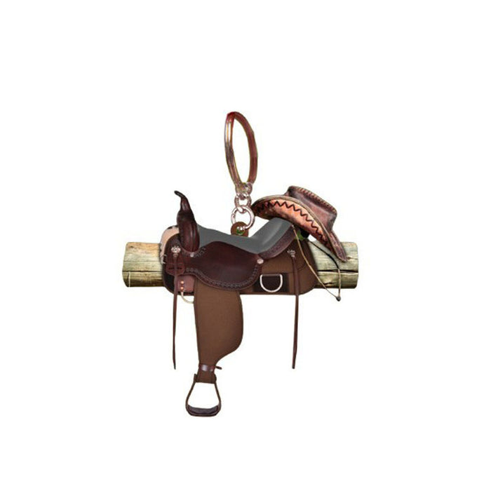 Wholesale Keychain Acrylic Western Cowboy Saddle Keychain MOQ≥5 JDC-KC-YunS001