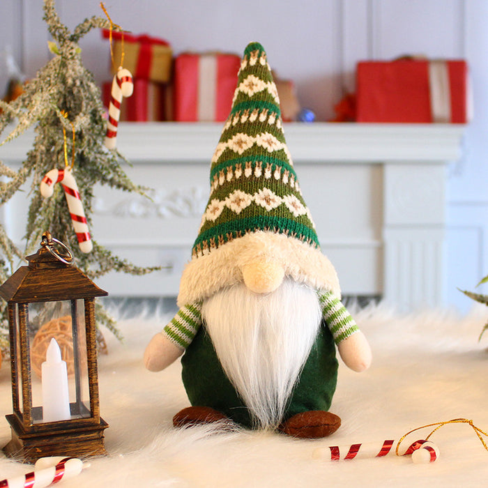 Wholesale Ornament Cloth Christmas Cute Knitted Faceless Old Man Doll JDC-OS-GangL038