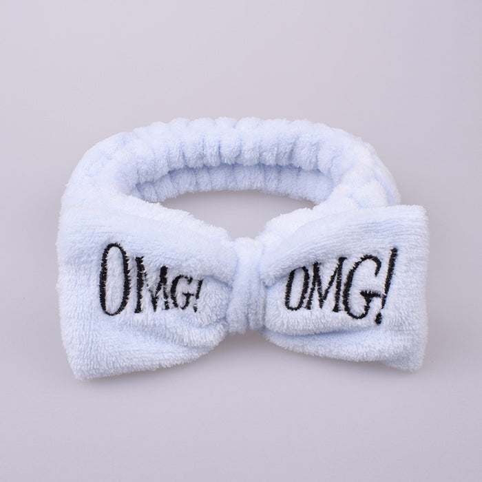 Wholesale Letter OMG Bow Ladies Hair Tie Wash Hairband MOQ≥5 JDC-HD-JSH001