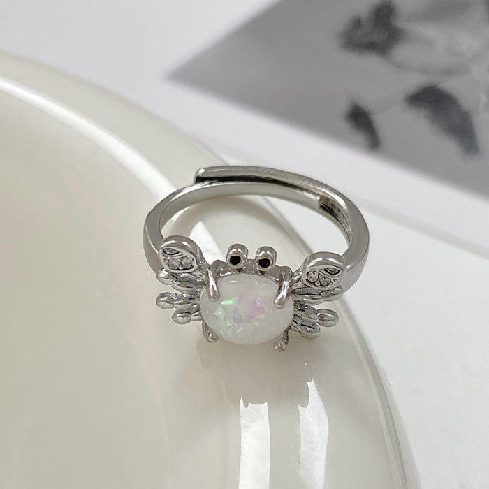 Wholesale Diamond Small Crab Moonstone Rings JDC-RS-D086