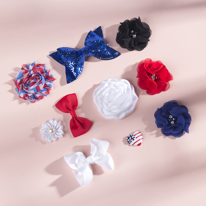 Wholesale 4th of July Kids DIY Head Ornament Accessories Independence Day Bow Headband JDC-HD-QiuN004