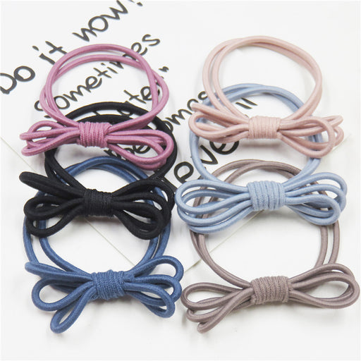 Jewelry WholesaleWholesale Simple 6 Colors 2 in 1 Knotted Girls Rubber Bands JDC-HS-Junm003 Hair Scrunchies 俊明 %variant_option1% %variant_option2% %variant_option3%  Factory Price JoyasDeChina Joyas De China