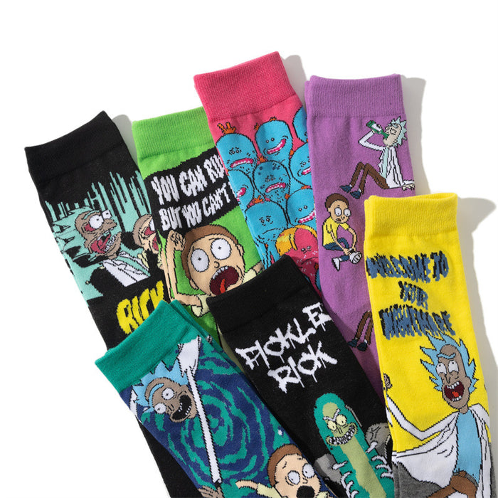 Wholesale socks cartoon medium and long tube skateboard personality socks (M) JDC-SK-HuiHe007