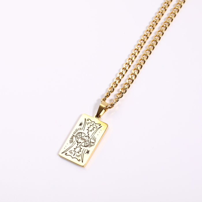 Jewelry WholesaleWholesale Constellation Pendant Stainless Steel Gold Plated Necklace JDC-NE-Jif052 Necklaces 集沣 %variant_option1% %variant_option2% %variant_option3%  Factory Price JoyasDeChina Joyas De China