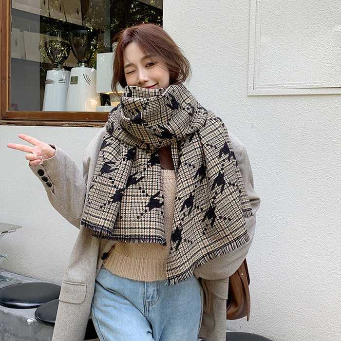 Wholesale Scarf Imitation Cashmere Autumn/Winter Soft Comfortable Double Sided Love Plaid JDC-SF-Yichu001
