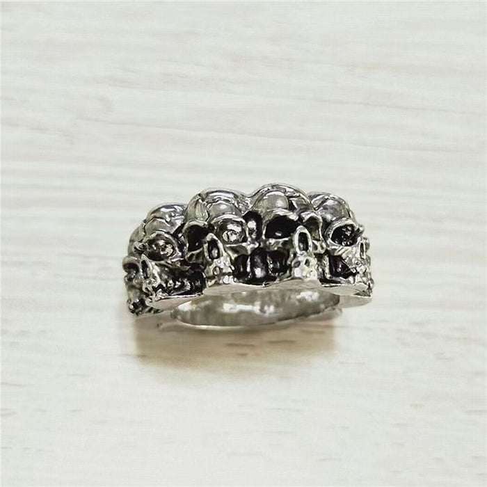 Wholesale Ring Alloy Vintage Skull Ring MOQ≥2 JDC-RS-YuD008