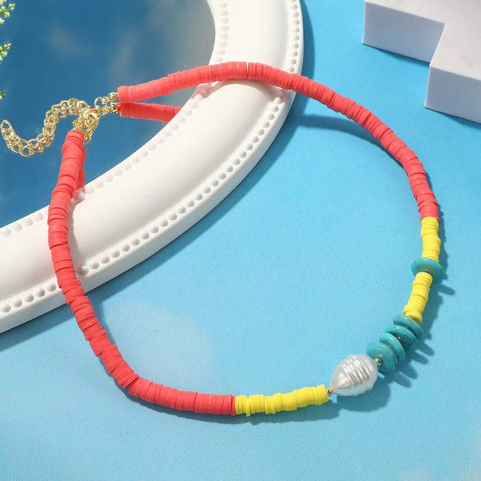 Collar de perla de cerámica suave al por mayor Summer JDC-Ne-Many010
