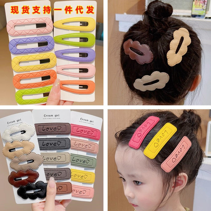 Wholesale Hair Clips PU leather simple bangs clip clouds JDC-HC-Yizhong003
