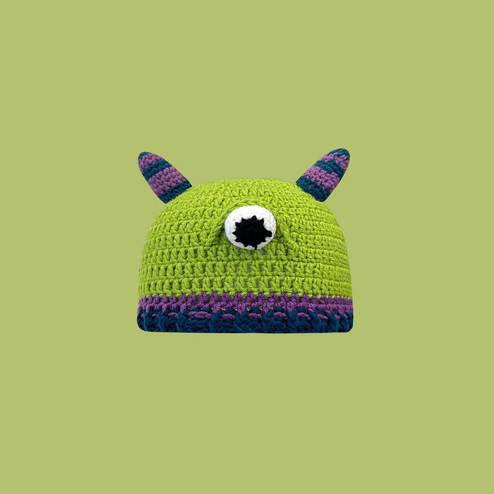 Wholesale Hat Wool Cute Funny Green Monster Knitted Hat JDC-FH-MKai001
