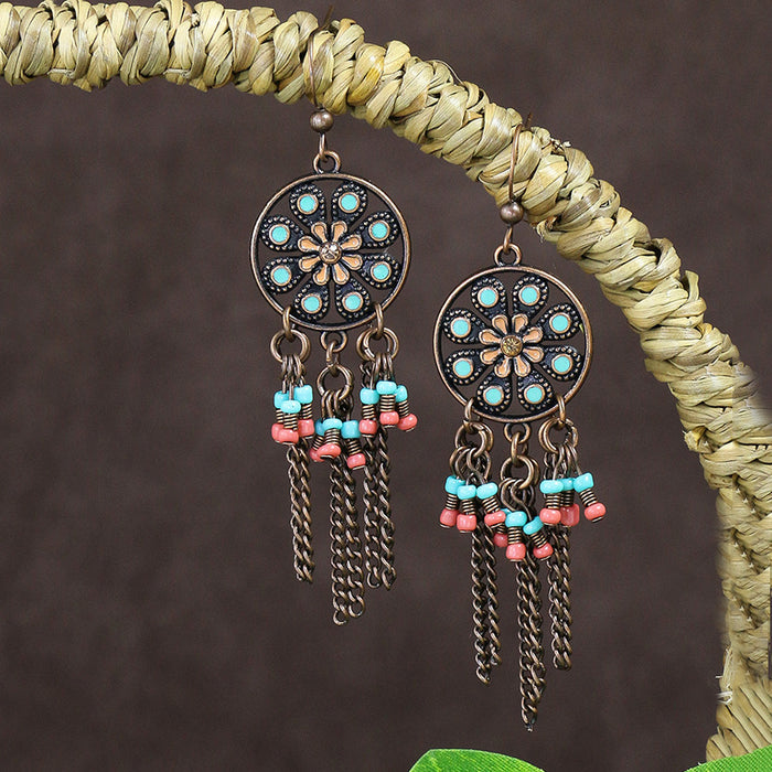 Wholesale Earrings Alloy Boho Electroplating Beads MOQ≥2 JDC-ES-momo002