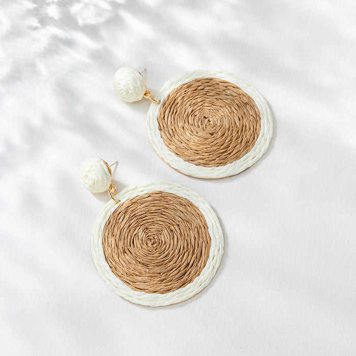 Wholesale Earring Wax Wire Raffia Winding Weave MOQ≥4 JDC-ES-XLH016