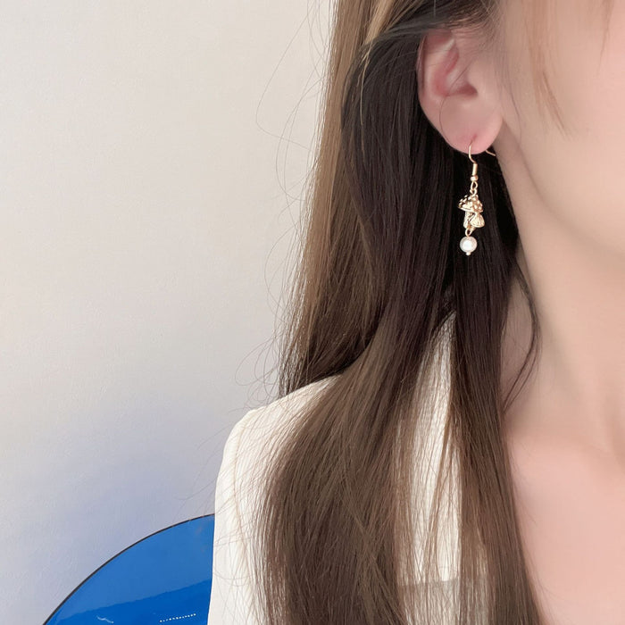 Wholesale Earrings Alloy Mushroom Pearls JDC-ES-AiMei027