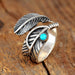 Jewelry WholesaleWholesale turquoise open feather ring JDC-RS-saip002 Rings 赛蒲 %variant_option1% %variant_option2% %variant_option3%  Factory Price JoyasDeChina Joyas De China