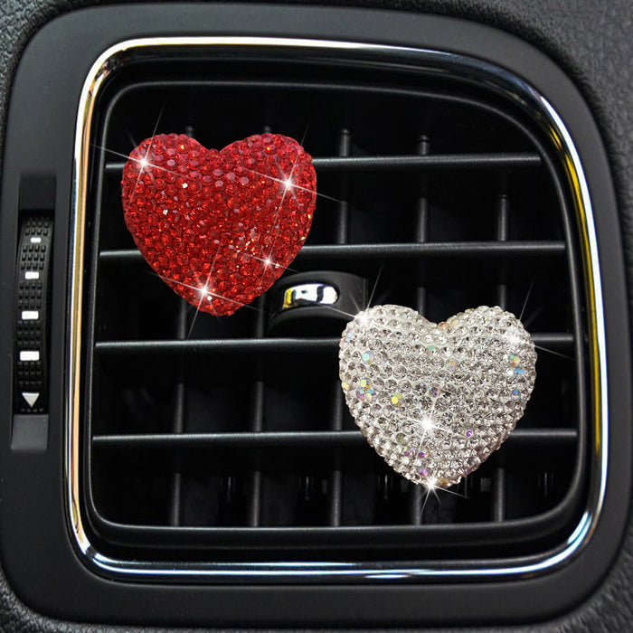 Wholesale Car Accessories Plastic Air Conditioner Air Outlet Aromatherapy Decorative Clips Diamond Hearts JDC-CA-znyk024