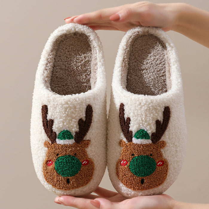 Zapatillas de algodón de lujo de alco de Navidad al por mayor MOQ≥2 JDC-SP-MMD003