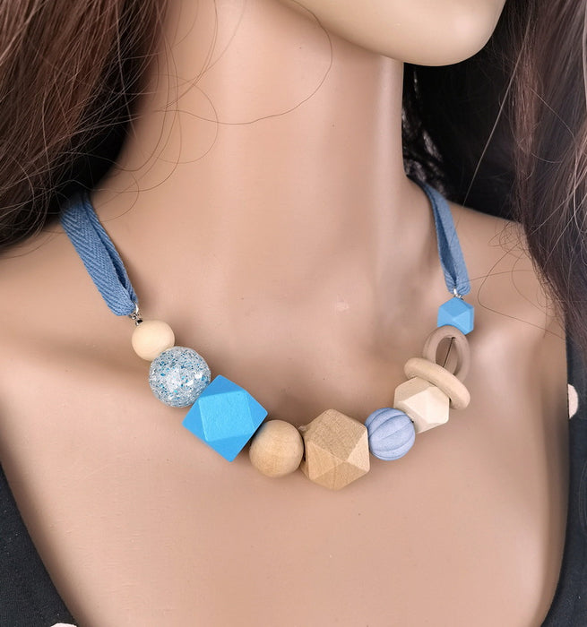 Wholesale flannel necklace women's geometric type JDC-NE-nanrong003