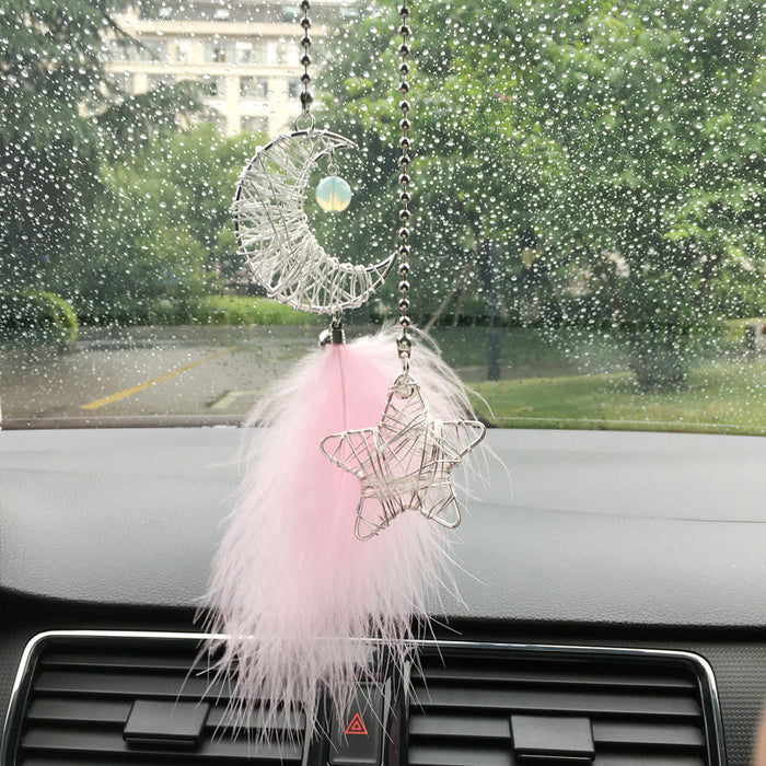 Wholesale Car Accessories Star Moon Feather Pendant MOQ≥2 JDC-CA-ChenS002