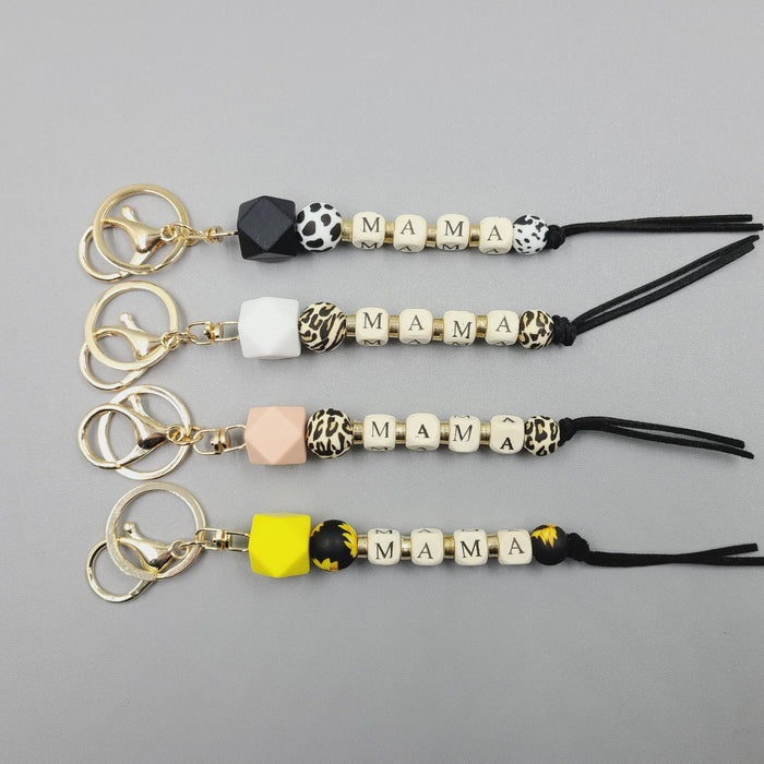 Wholesale Keychains Silicone Alphabet Beads Bag Accessories MOQ≥2 JDC-KC-JuX002