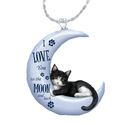 Jewelry WholesaleWholesale Moon Little Black Cat Acrylic Necklace JDC-NE-ZiB007 Necklaces 资比 %variant_option1% %variant_option2% %variant_option3%  Factory Price JoyasDeChina Joyas De China