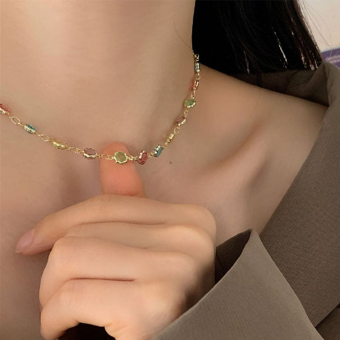 Wholesale Necklace Crystal Beaded Choker Light Luxury High JDC-NE-DD005