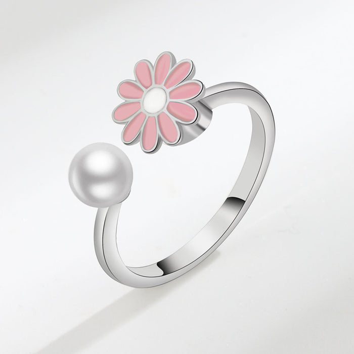 Jewelry WholesaleWholesale Rotating Daisy Copper Open Ring JDC-RS-AW004 Rings 阿魏 %variant_option1% %variant_option2% %variant_option3%  Factory Price JoyasDeChina Joyas De China
