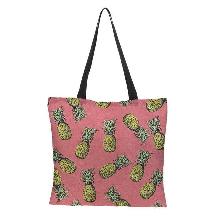 Wholesale Pineapple Cotton Linen Bag Ladies Handbag Shopping Bag Double Sided JDC-SD-QTu009