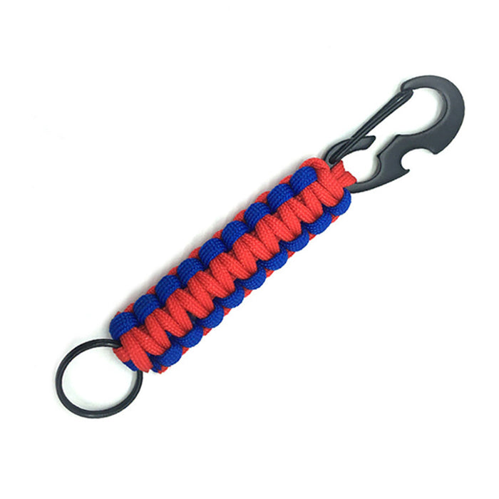 Wholesale Keychain Rope Woven Multifunction Bottle Opener Outdoor Key Ring Hook MOQ≥2 JDC-KC-SGe001