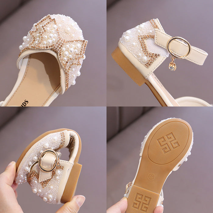 Zapatos de cuero de diamantes de imitación de chicas al por mayor zapatos de cristal de primavera y verano JDC-SD-XHXL002