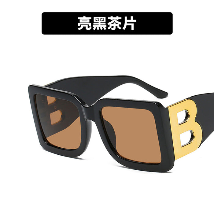 Wholesale sunglasses resin B letter catwalk big square （F）JDC-SG-BKL006