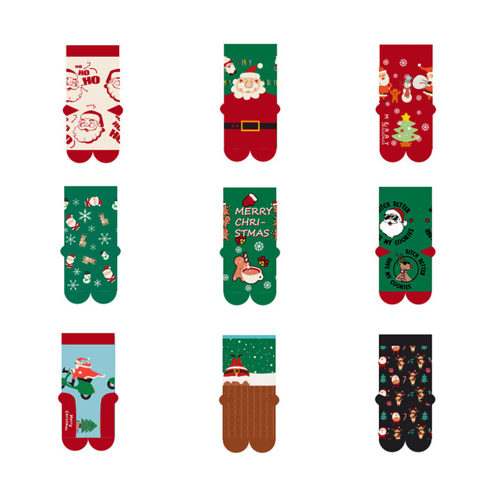 Calcetines al por mayor algodón sudor-absorbente calcetines navideños copos de nieve santa moq≥2 jdc-sk-xinh019