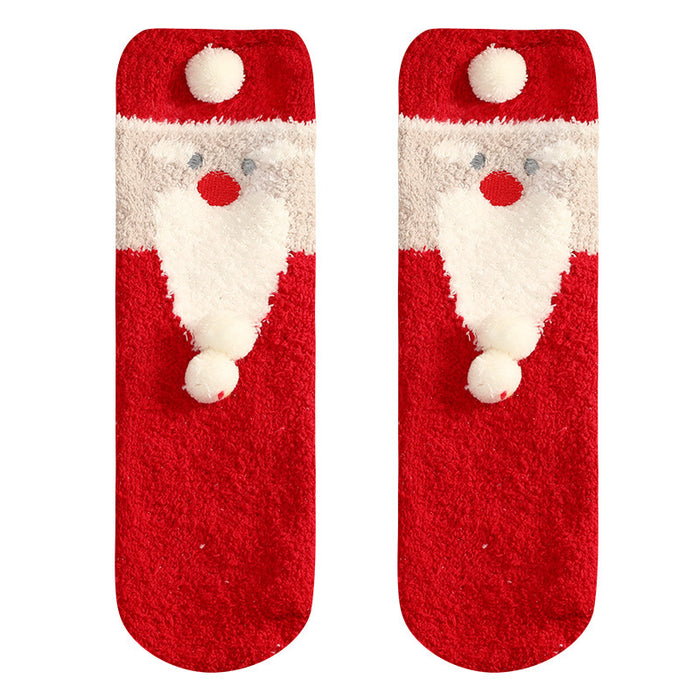 Wholesale Socks Polyester Christmas Gifts Coral Fleece Socks MOQ≥2 JDC-SK-JiaF009