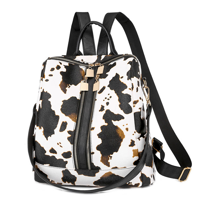 Wholesale Backpack PU Leopard Cow Pattern Bag JDC-BP-ZLD001