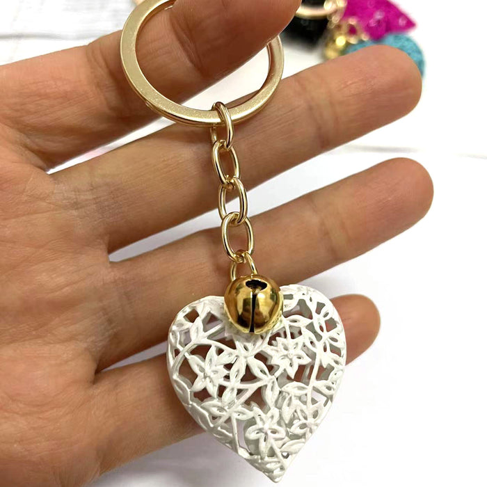Wholesale DIY Jewelry Accessories Multicolor Hollow Heart Pendant Metal Key Pendant MOQ≥10 JDC-KC-DXJ001