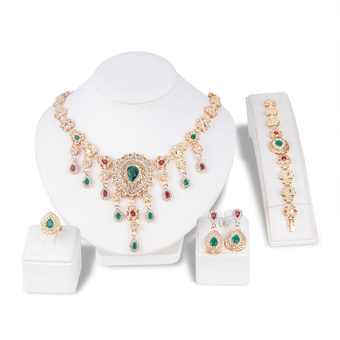 Wholesale Fashion Exaggerated Bridal Necklace Earrings Jewelry Set JDC-NE-GSDB016