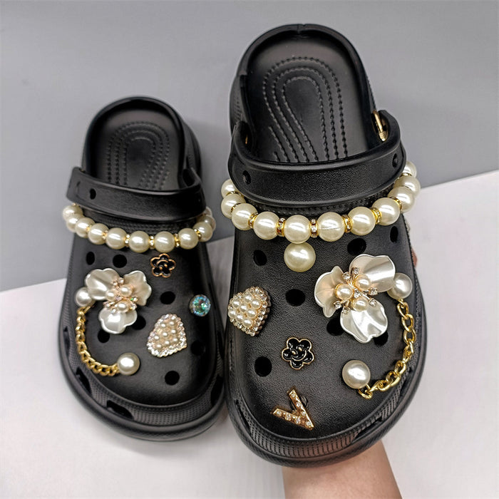 Wholesale Croc Charms accessories diy shoe buckle pearl JDC-CCS-KMD001