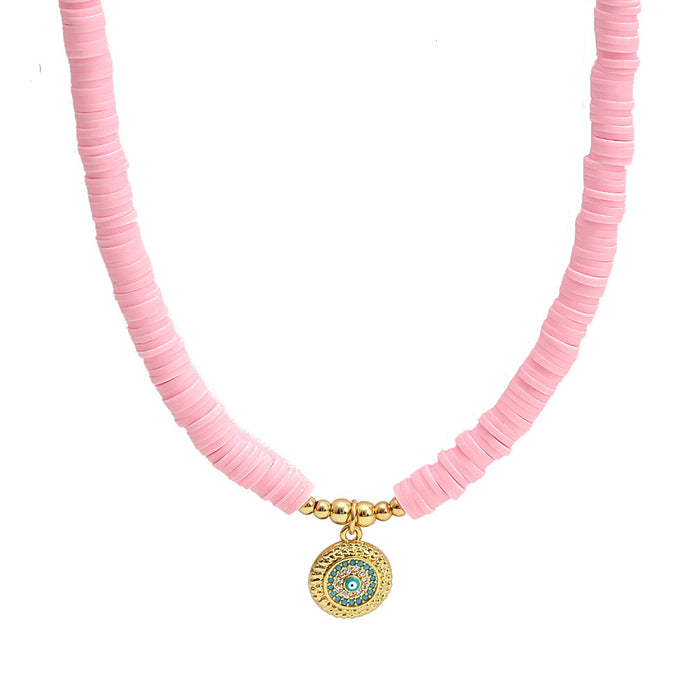 Wholesale soft ceramic necklace short necklace items JDC-NE-Baiding005