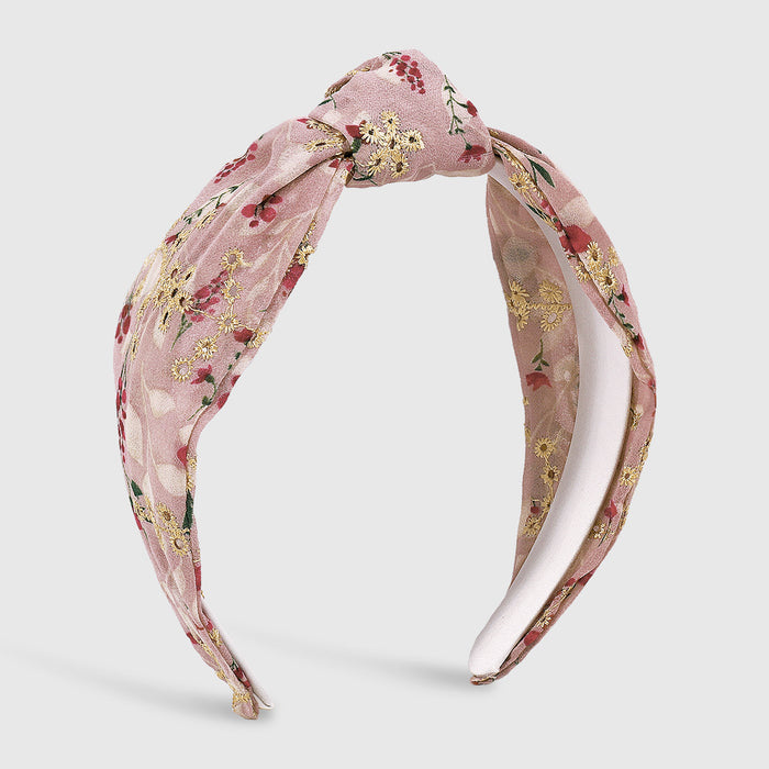 Wholesale Headband Embroidery Chiffon Fresh Floral JDC-HD-QianDi007