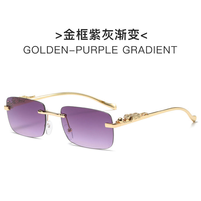 Wholesale Sunglasses PC Frameless Leopard Head Metal MOQ≥2 JDC-SG-TaiG001
