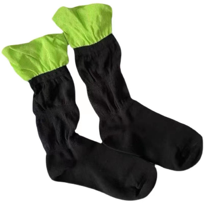 Calcetines al por mayor de calcetines femeninos de midube midbebra tendencia de color de contraste calcetines jdc-sk-huili002