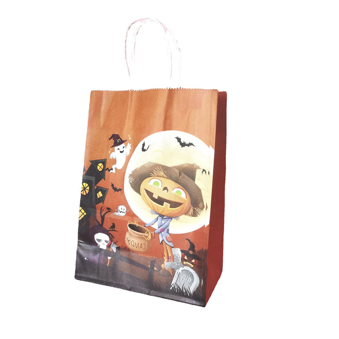 Bolsa de regalo al por mayor Kraft Paper Halloween Portable Bolde de regalo MOQ≥12 JDC-GB-Ganrui011
