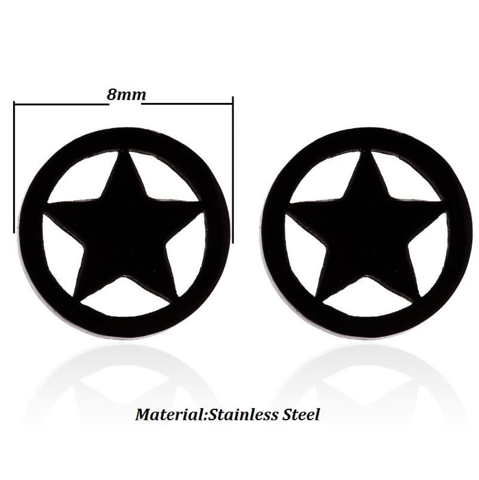 Wholesale Stainless Steel Pentagram Earrings JDC-ES-SS025